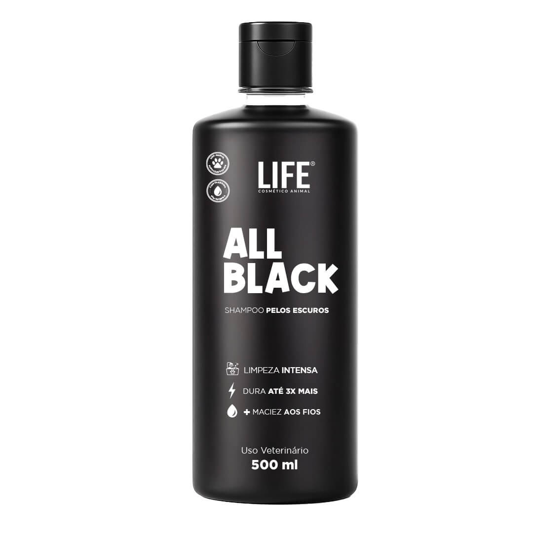 Shampoo Pet All Black Pelos Escuros Life 500 Ml